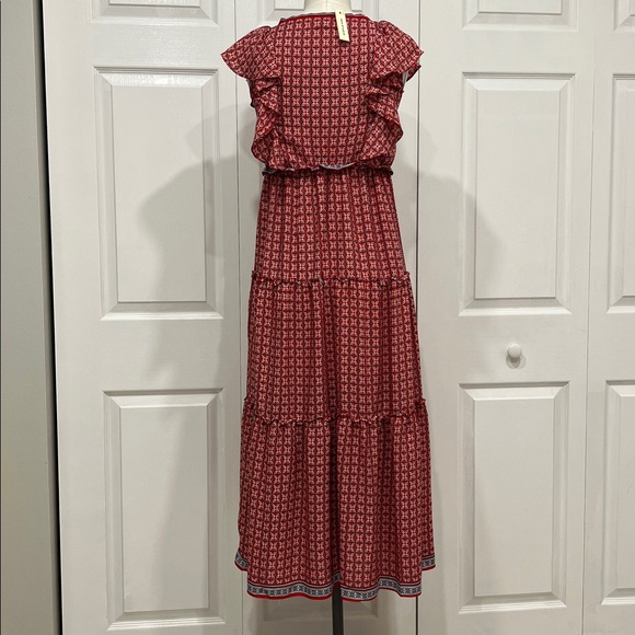 Red Patterned Maxi Dress - Picture 7 of 9